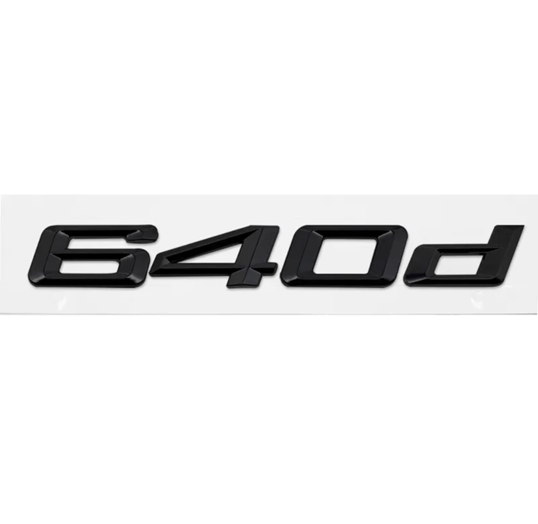640d Badges de coffre Lettrage Noir BMW Série 6 Series 630i 640i 645i 650i E63 E64 F06 F12 F13 G32