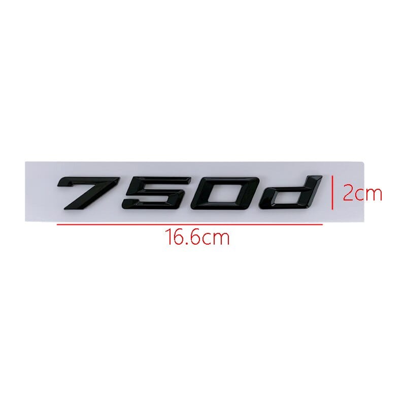 Badges de coffre Lettrage Noir BMW Série 7 730d 740d 750d 740i 750i E65 F01