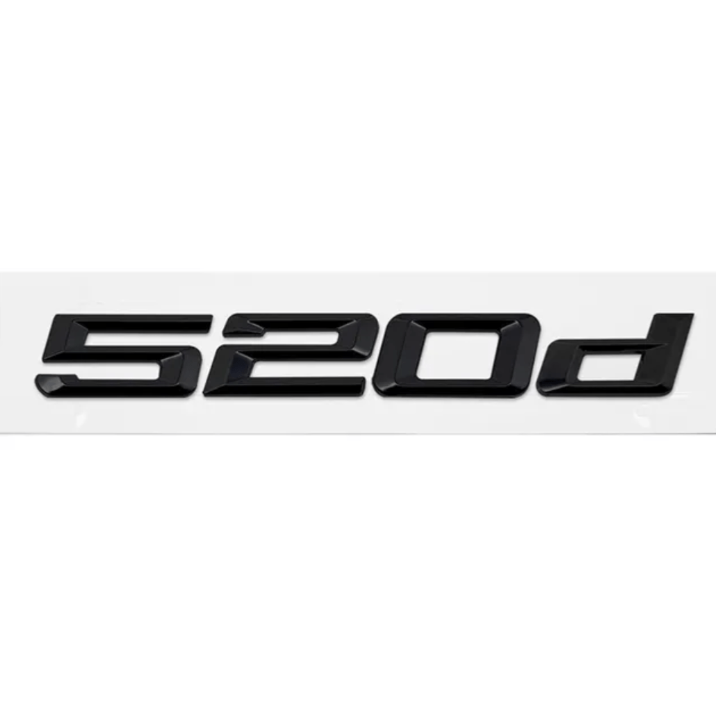 Glossy Black / 520d Badges de coffre Lettrage Noir BMW Série 5 E60 E39 F10 535i 535d 530d Emblem Badge Logo Lettering Stickers Accessories