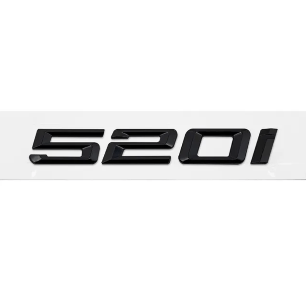 Glossy Black / 520i Badges de coffre Lettrage Noir BMW Série 5 E60 E39 F10 535i 535d 530d Emblem Badge Logo Lettering Stickers Accessories