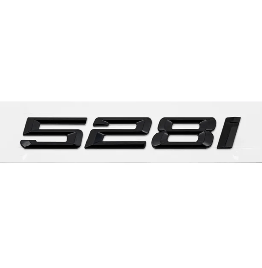 Glossy Black / 528i Badges de coffre Lettrage Noir BMW Série 5 E60 E39 F10 535i 535d 530d Emblem Badge Logo Lettering Stickers Accessories