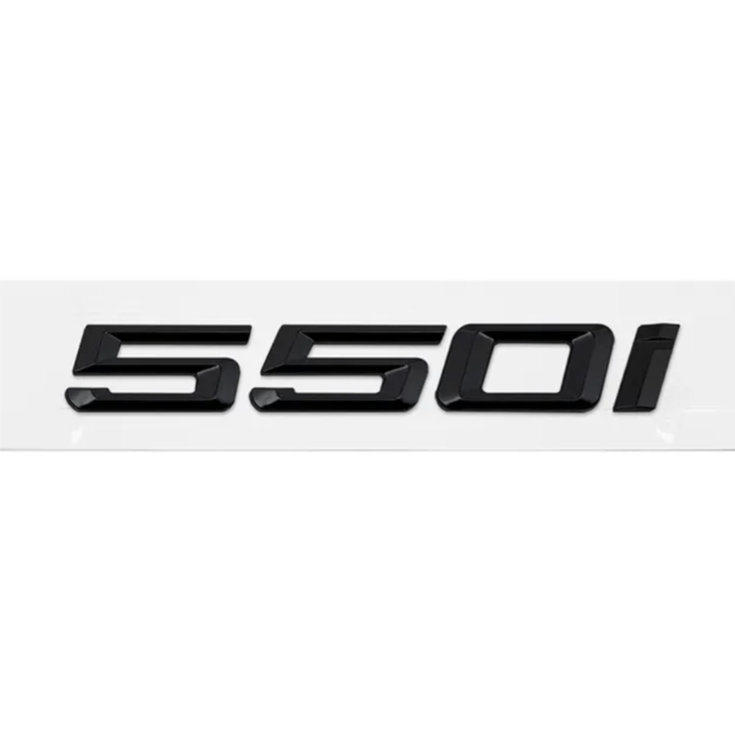Glossy Black / 550i Badges de coffre Lettrage Noir BMW Série 5 E60 E39 F10 535i 535d 530d Emblem Badge Logo Lettering Stickers Accessories