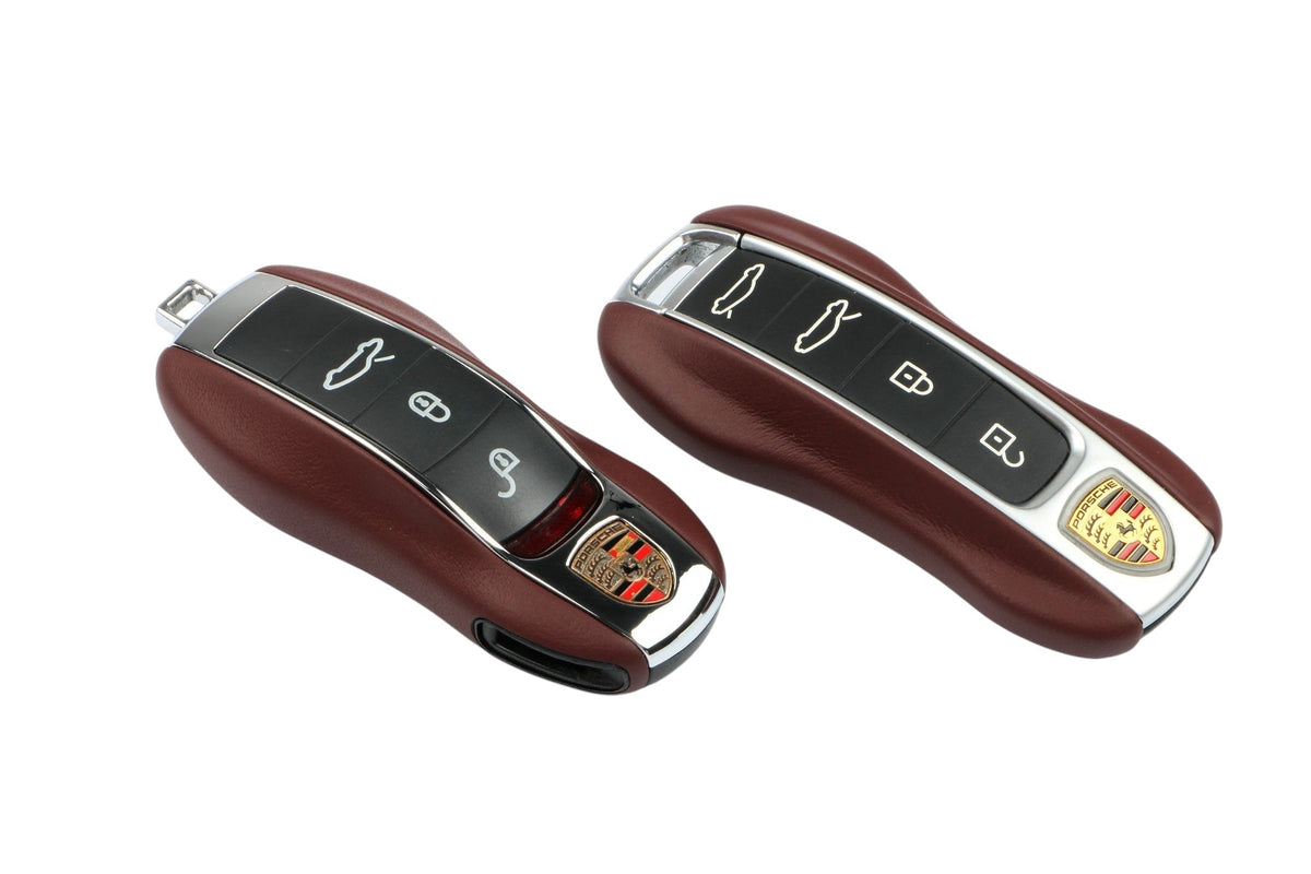 Coque de clé en cuir pour clé Porsche 3 boutons