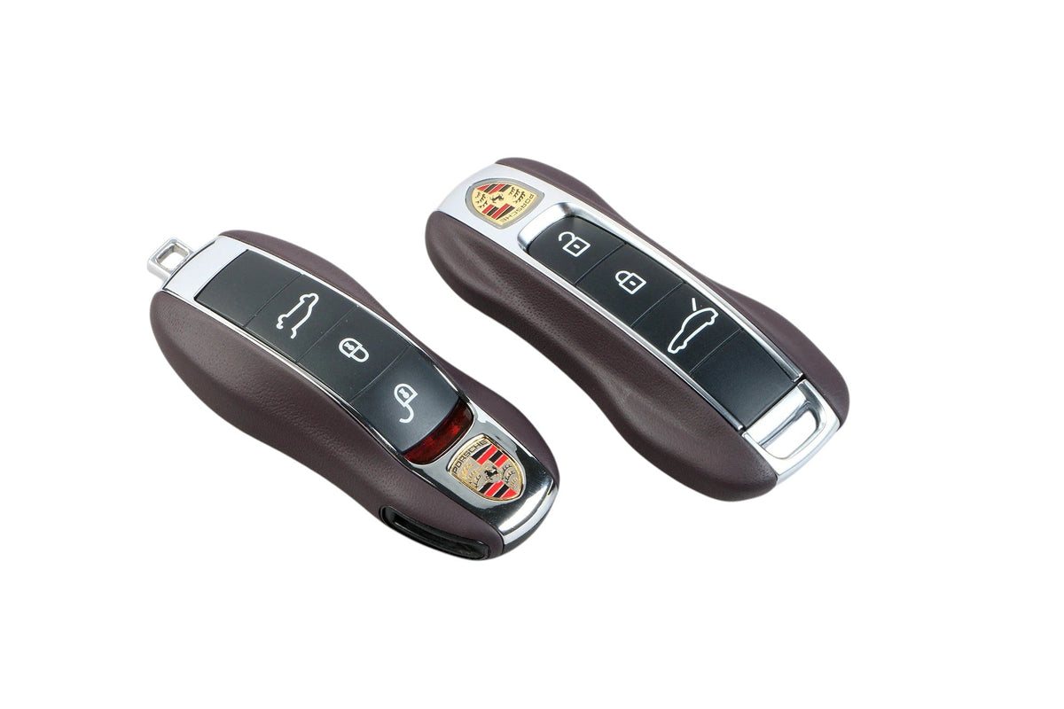 Coque de clé en cuir pour clé Porsche 3 boutons