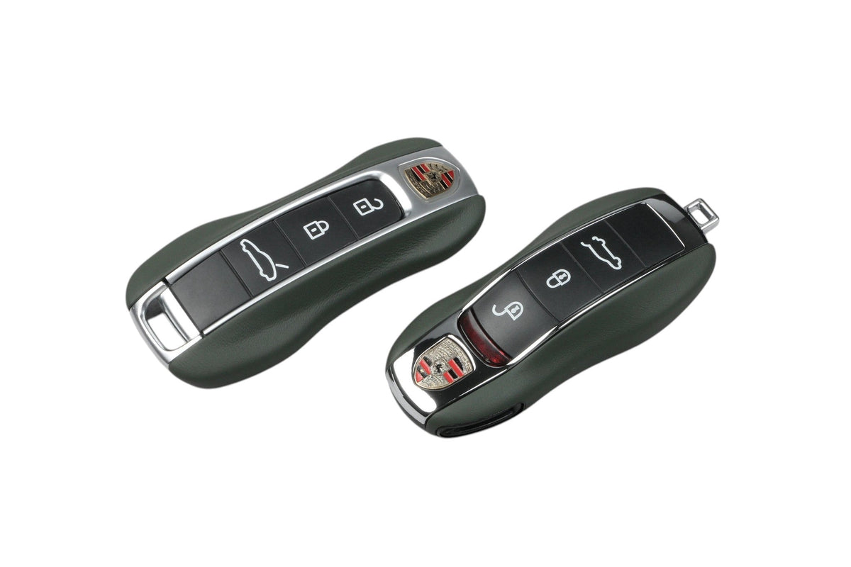 Coque de clé en cuir pour clé Porsche 3 boutons