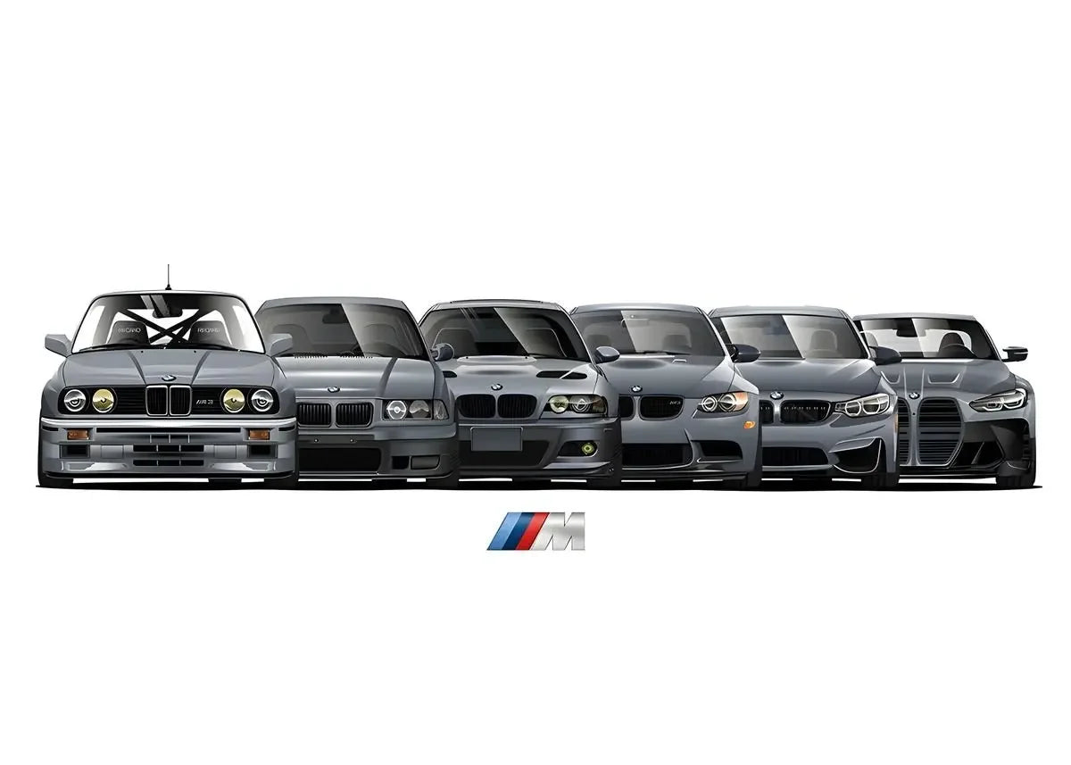 Affiche voiture Générations BMW M3 Motorsport Poster voiture en toile
