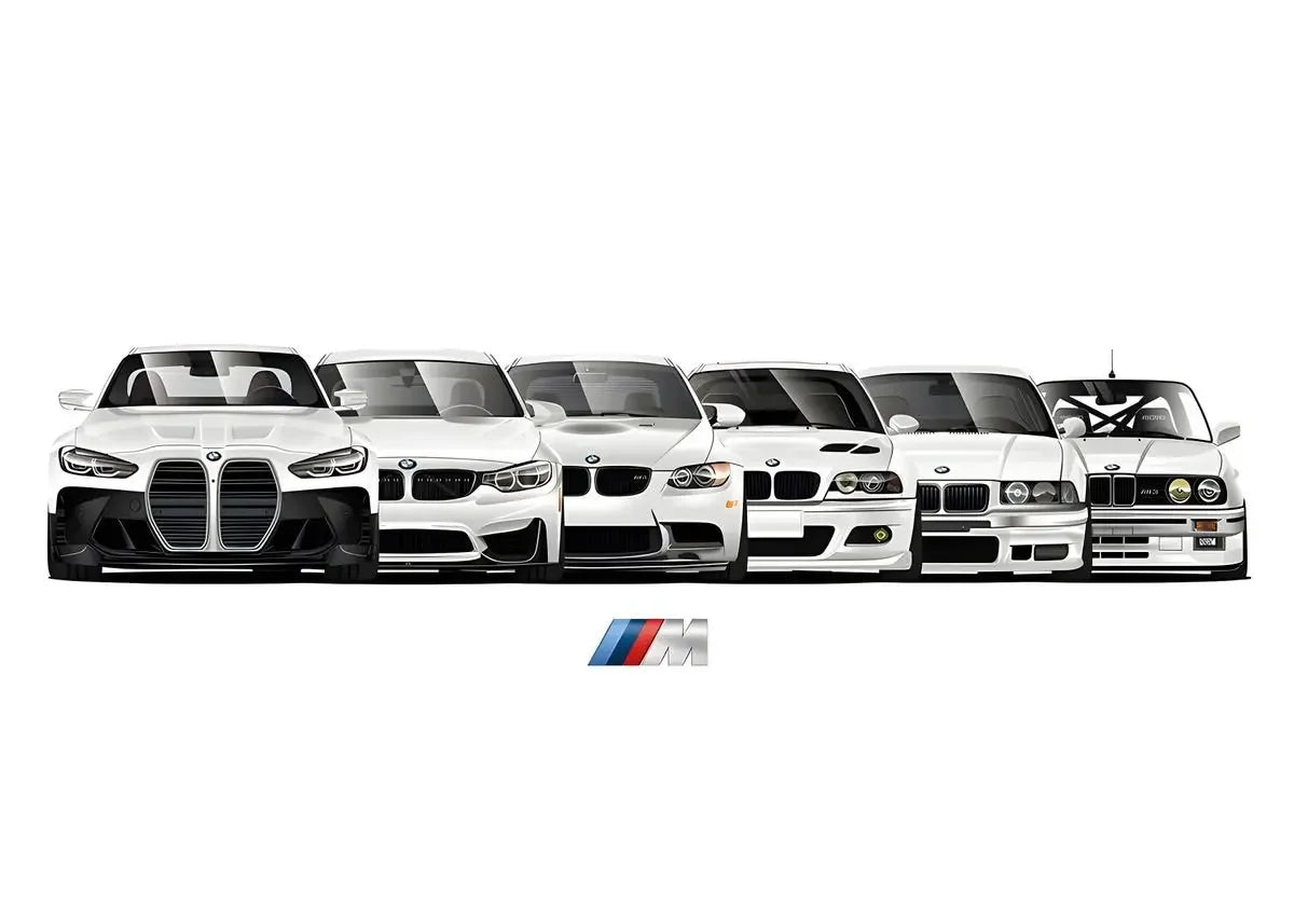 Affiche voiture Générations BMW M3 Motorsport Poster voiture en toile