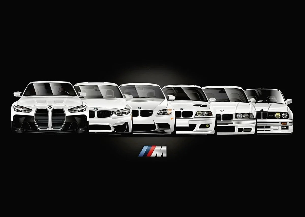 Affiche voiture Générations BMW M3 Motorsport Poster voiture en toile