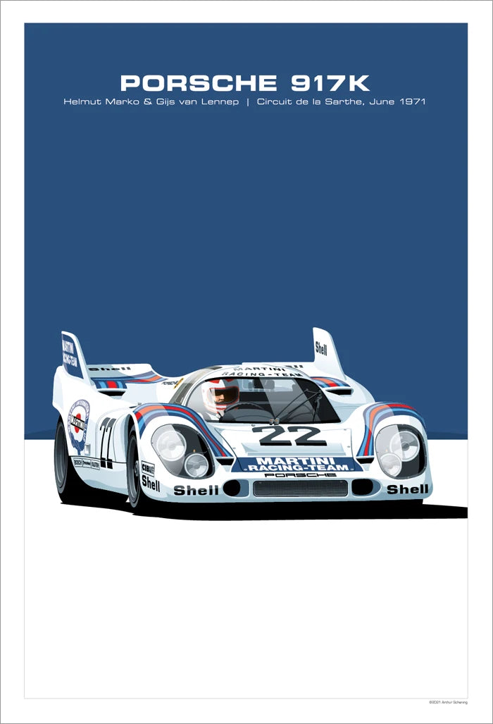 Affiche voiture Porsche 917 908 935 956 Poster en toile Endurance 24h du Mans Classic