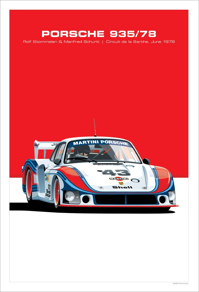 Affiche voiture Porsche 917 908 935 956 Poster en toile Endurance 24h du Mans Classic