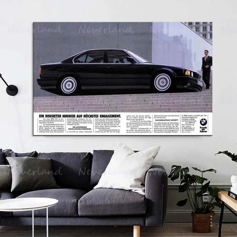 Affiches publicitaires vintage de voiture BMW