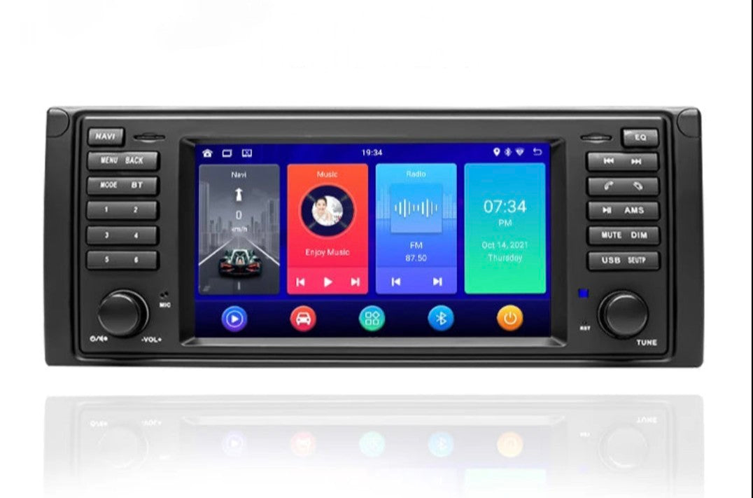 Autoradio connecté Android Auto et Apple CarPlay pour BMW Série 5 E39 (1997 - 2004)