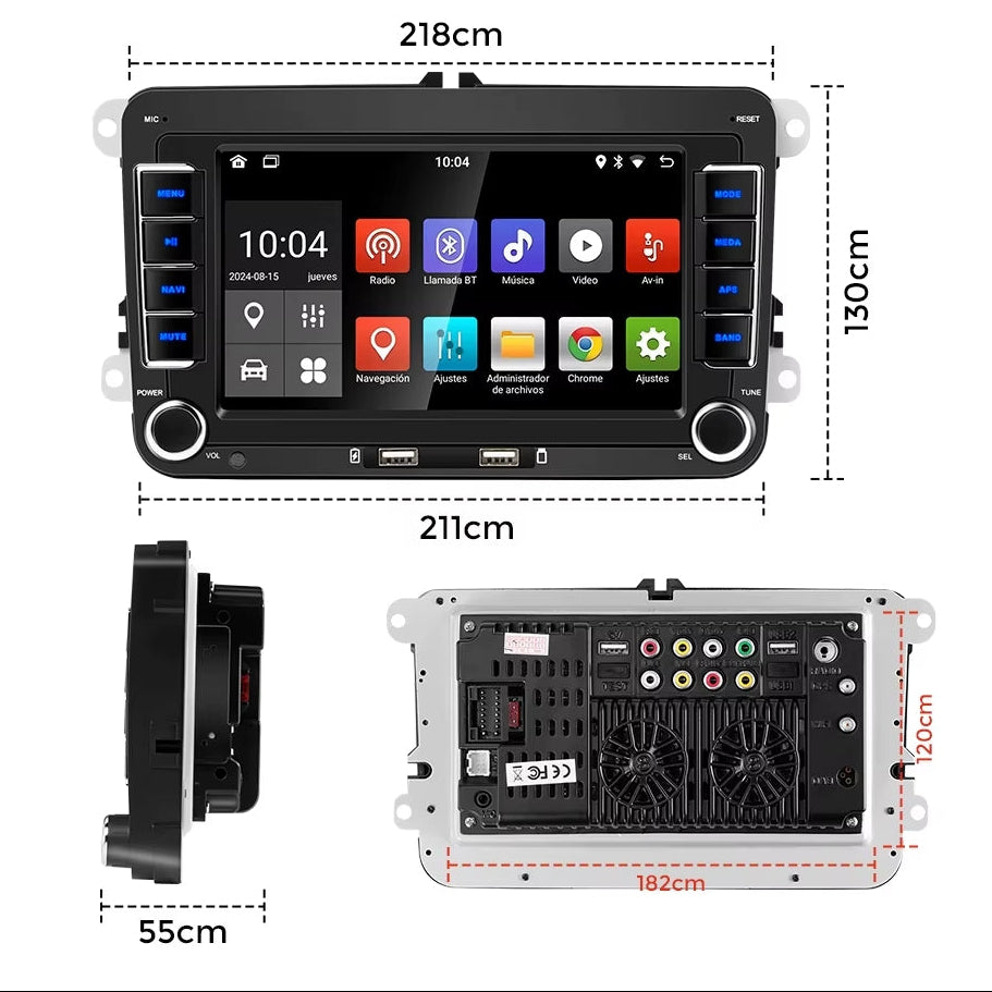 Autoradio connecté Android Auto et Apple CarPlay pour Volkswagen VW Scirocco (2008 à 2013)
