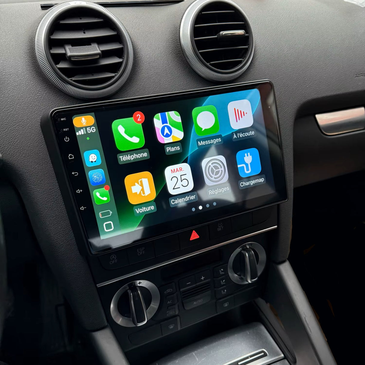 Autoradio connecté Boitier Android Auto et Apple CarPlay pour Audi A3 S3 RS3 8P (2003 à 2013)