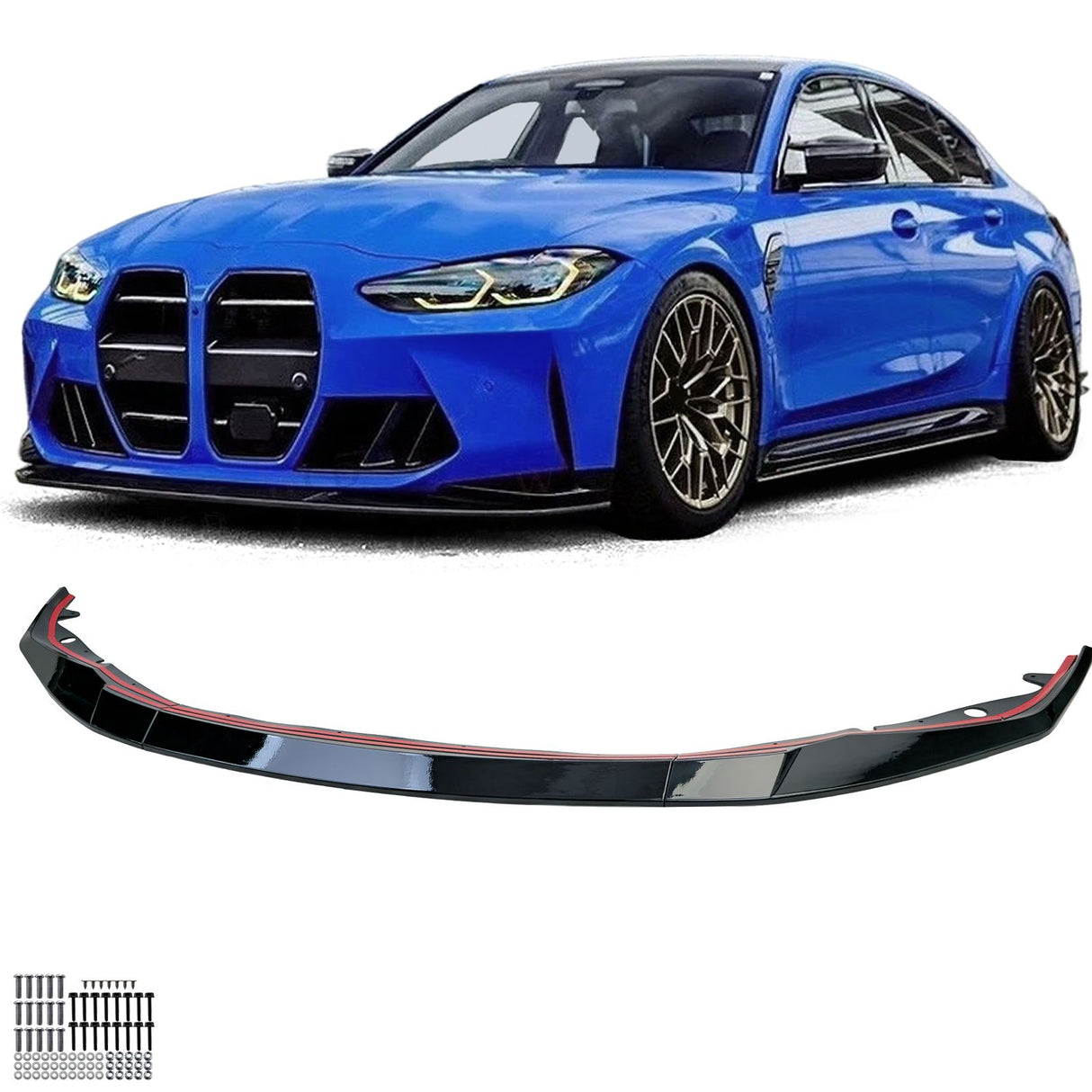 Lame avant splitter de pare-choc avant pour BMW M3 G80 G81 (2021 à 2026)