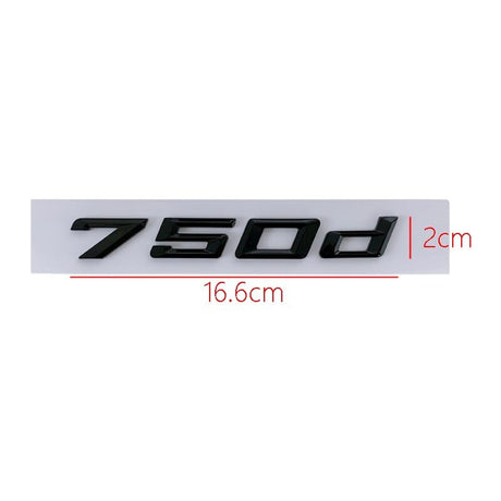 Badges de coffre Lettrage Noir BMW Série 7 730d 740d 750d 740i 750i E65 F01