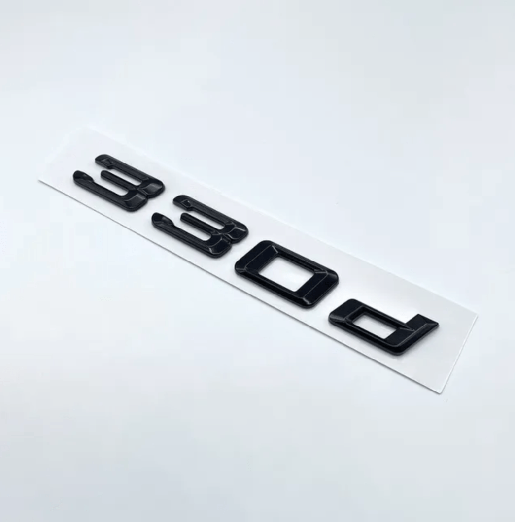 Badges de coffre Lettrage Noirs BMW Série 3 modèles E36 E46 E92 F30 320d 330d 335i