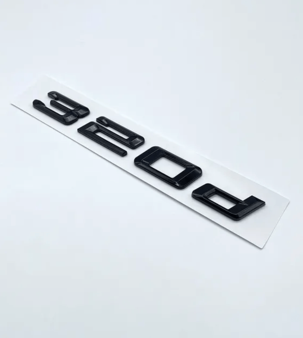 Badges de coffre Lettrage Noirs BMW Série 3 modèles E36 E46 E92 F30 320d 330d 335i
