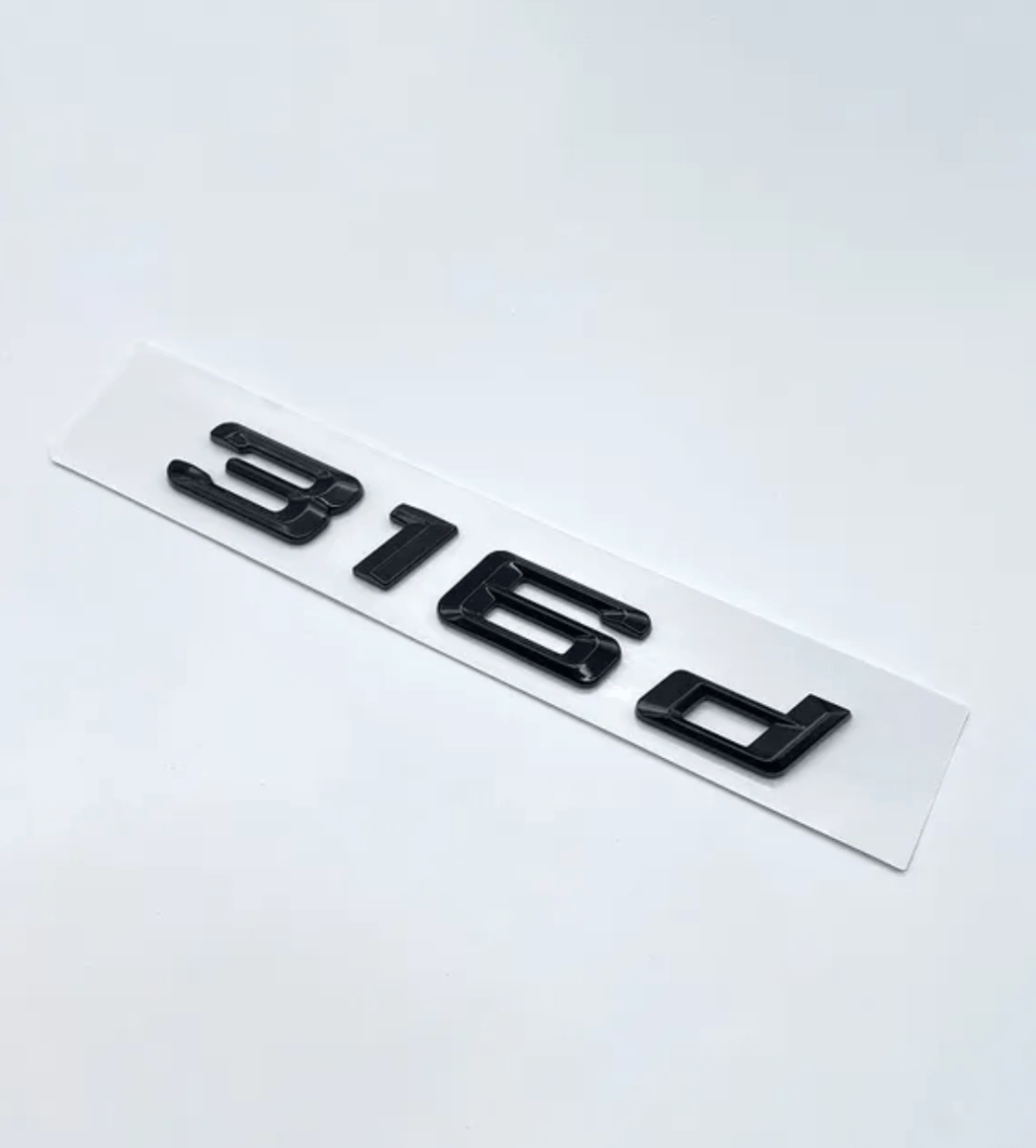 Badges de coffre Lettrage Noirs BMW Série 3 modèles E36 E46 E92 F30 320d 330d 335i