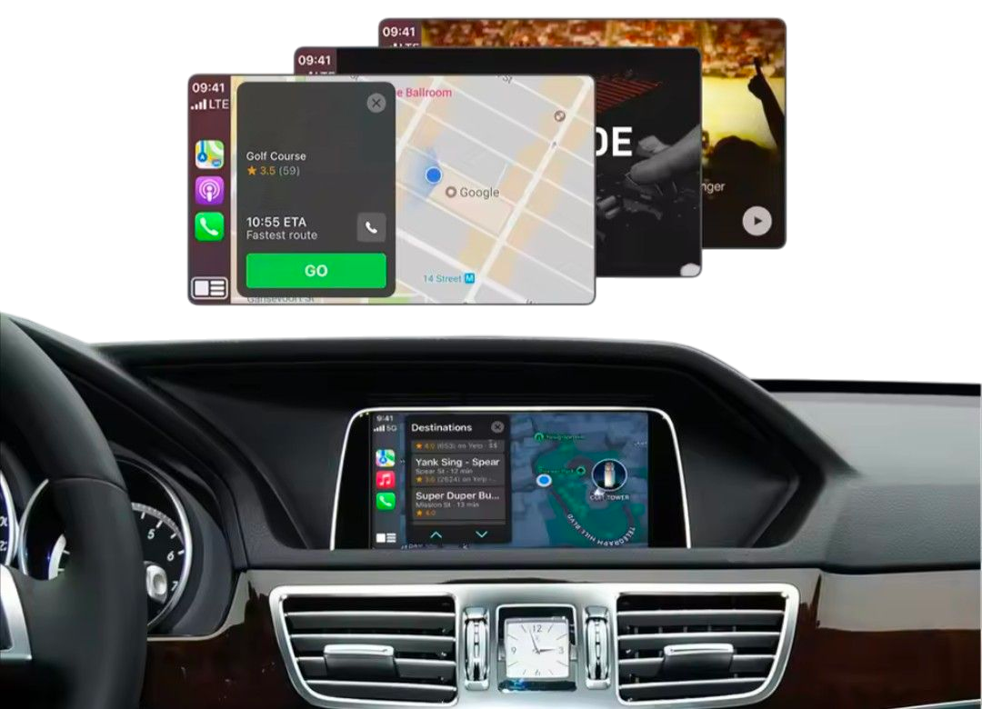 Boîtier Autoradio connecté Android Auto et Apple CarPlay pour Mercedes Classe E W212 W207 NTG (2008 à 2015)