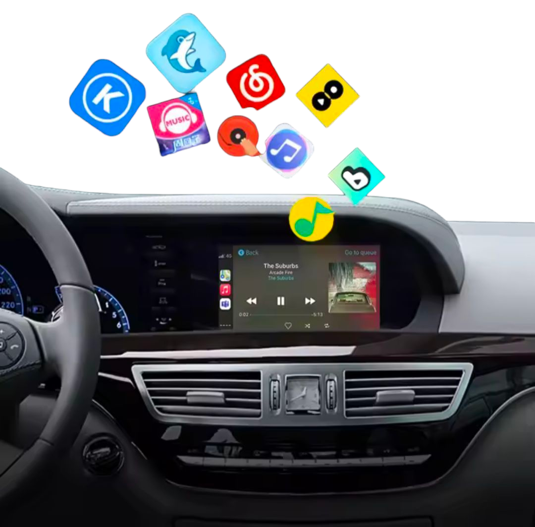 Boîtier autoradio connecté Android Auto et Apple CarPlay pour Mercedes Classe CL C216 NTG (2007 à 2012)