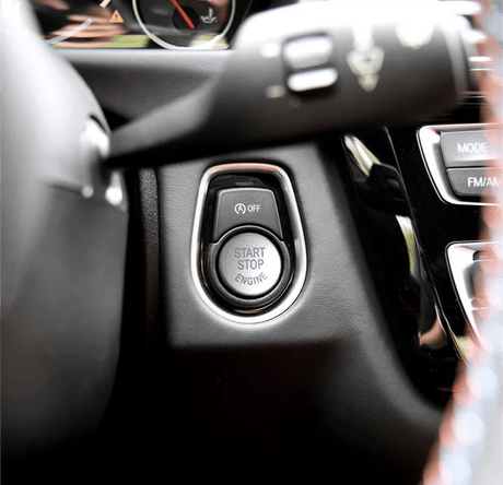 Argent Coques de rétroviseurs type M3 BMW Série 3 E90 et E92 LCI Bouton de Démarrage Performance Rouge Bleu Argent pour BMW Série 1 2 3 4 5 X3 X4 X5 X6 F20 F30 F32 (2010 à 2020)