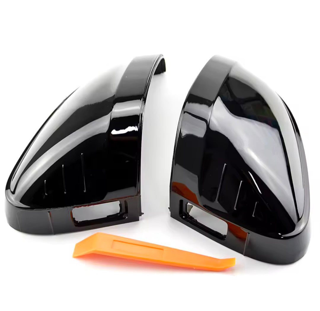 Coques de rétroviseurs Noires Brillantes pour Audi A4 B9 (2017 - 2022)