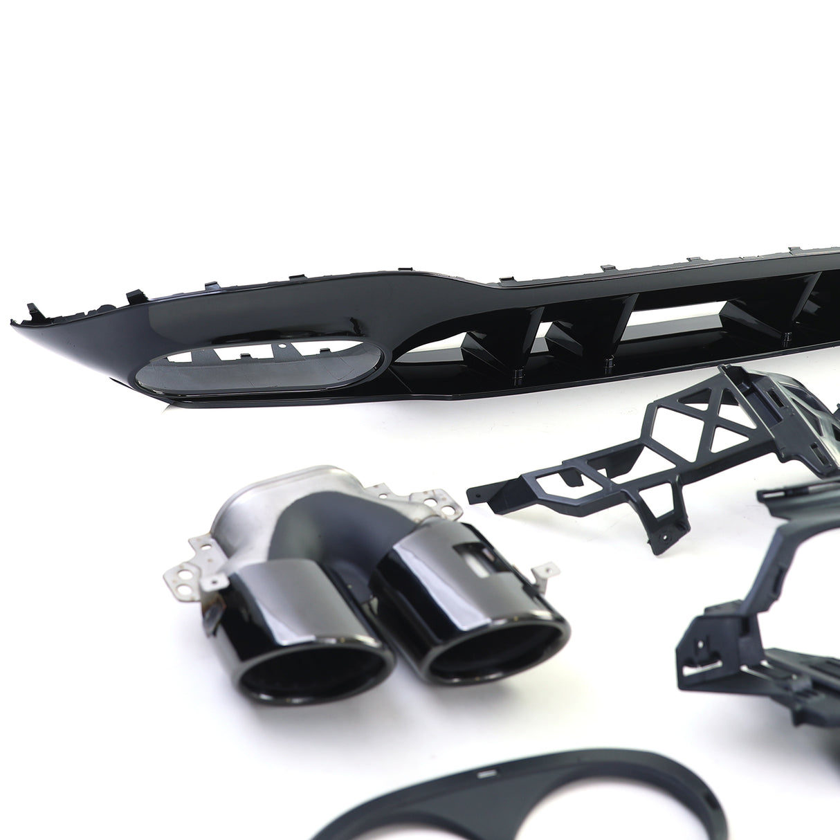 Diffuseur et sorties d'échappement look A45s AMG pare-choc arrière pour Mercedes Classe A W177 (2018 à 2023)