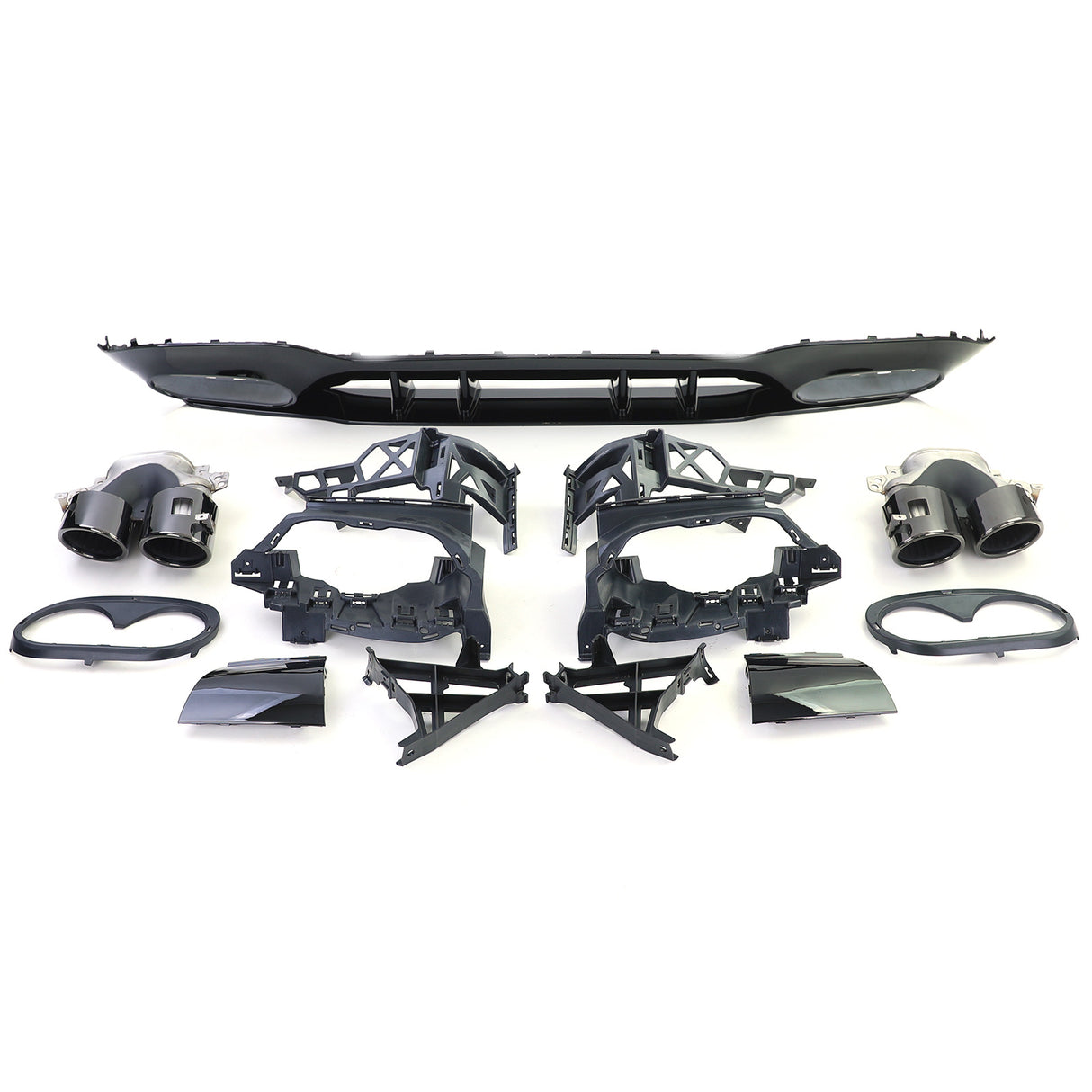 Diffuseur et sorties d'échappement look A45s AMG pare-choc arrière pour Mercedes Classe A W177 (2018 à 2023)