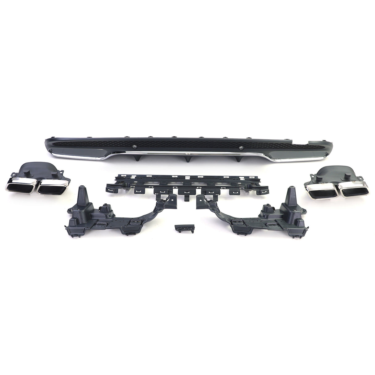 Diffuseur et sorties d'échappement pare-choc arrière look 63 AMG pour Mercedes Classe C Berline W205 (2014 à 2021)