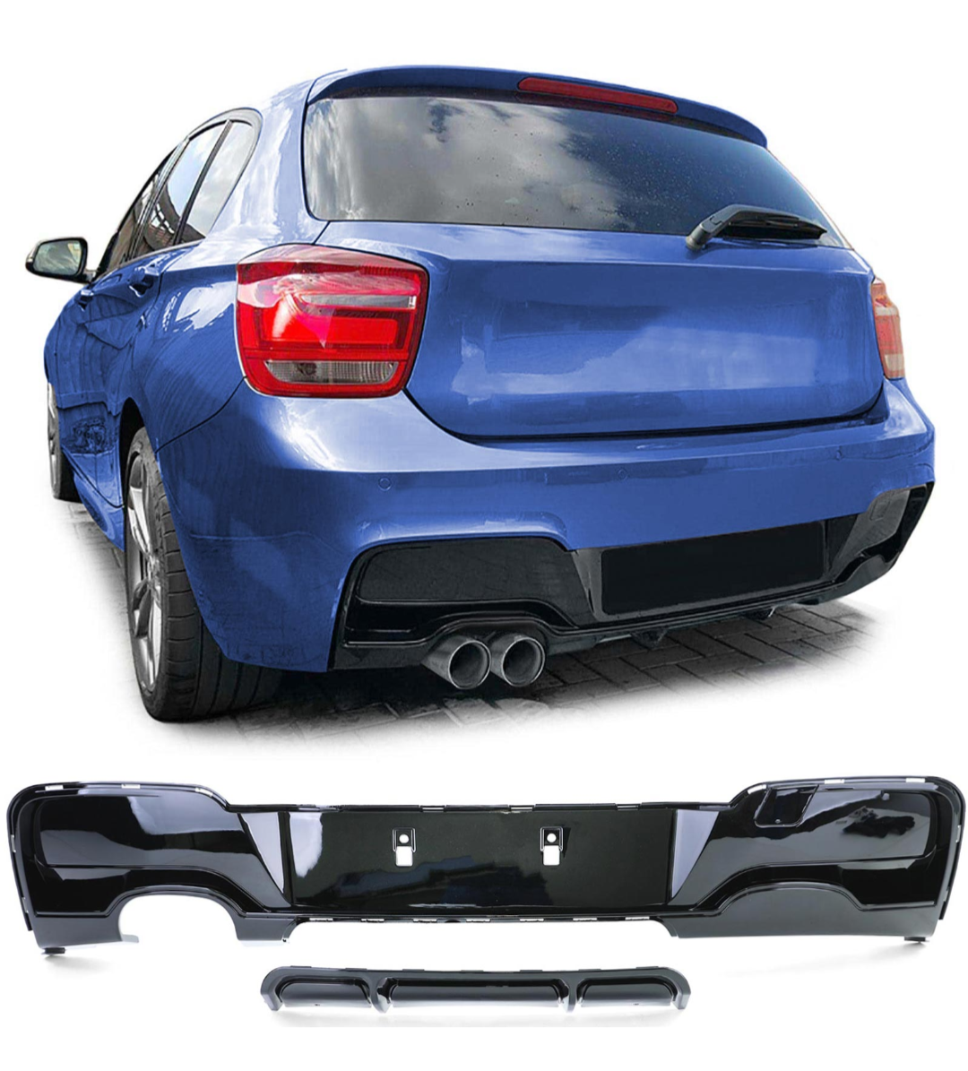 Diffuseur pare-choc arrière type M Performance pour BMW Série 1 F20 (2011 à 2018)