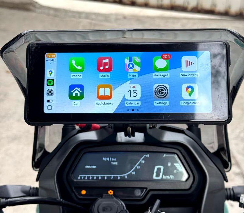 Écran GPS connecté Android Auto et Carplay pour moto
