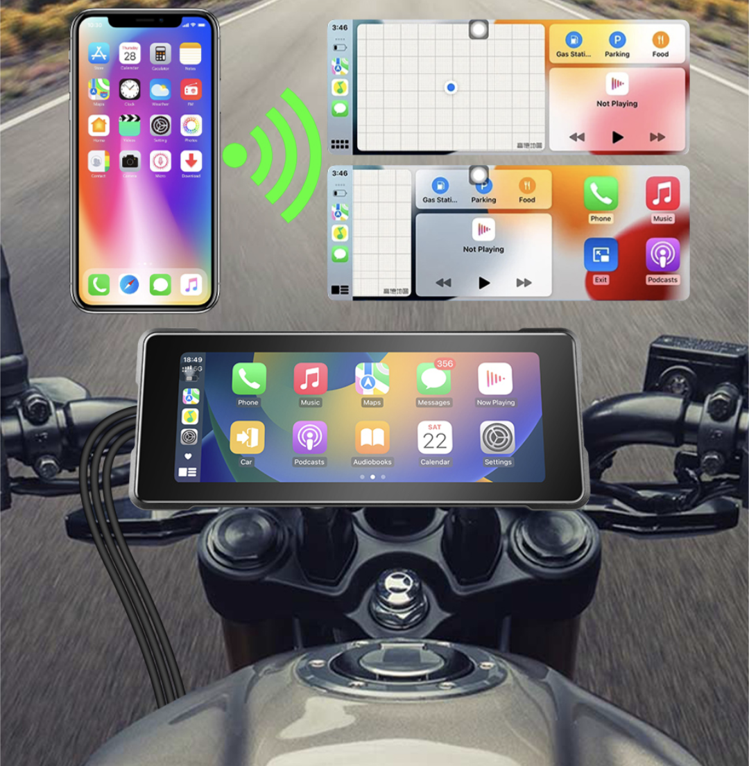 Écran GPS connecté Android Auto et Carplay pour moto