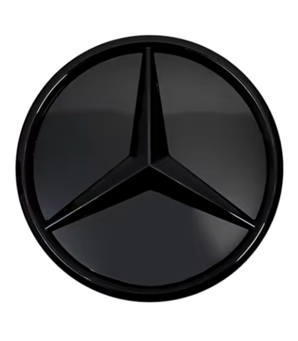 Emblème de calandre logo à l'étoile Mercedes-Benz Noir Brillant