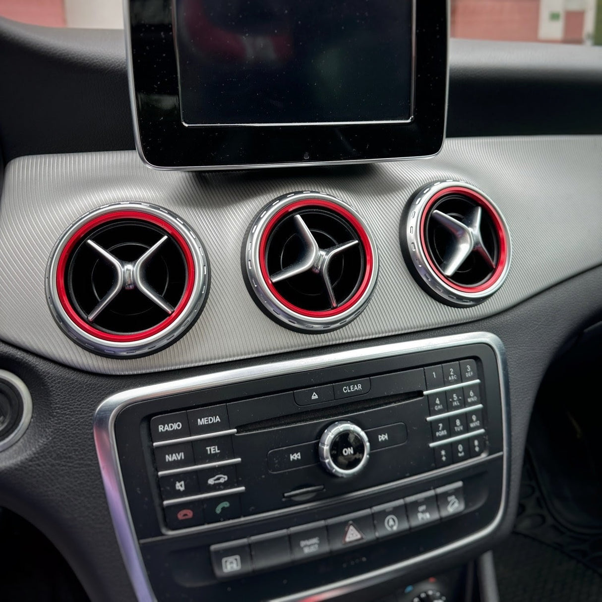 Entourages Grilles de Climatisation Rouge Bleu Doré pour Mercedes Classe B W246 - 2011 à 2018