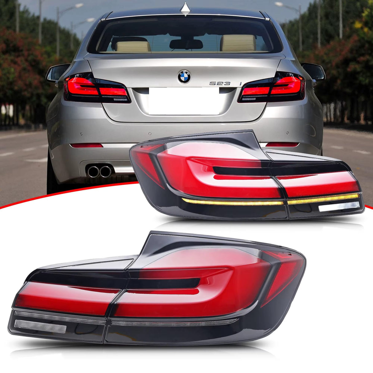 Feux Arrières OLED Look LCI G30 pour BMW Série 5 F10 (2010–2017)