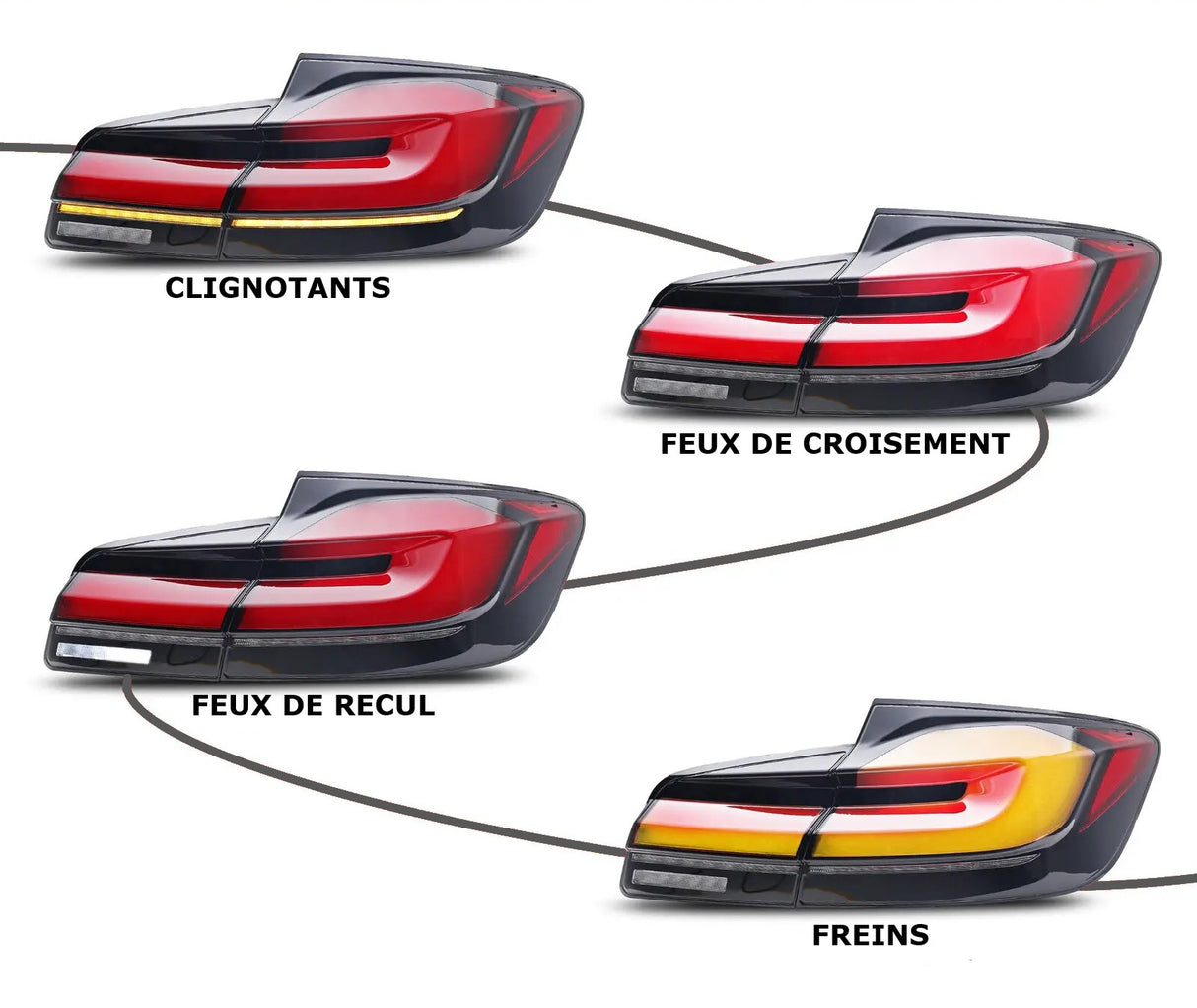 Feux Arrières OLED Look LCI G30 pour BMW Série 5 F10 (2010–2017)