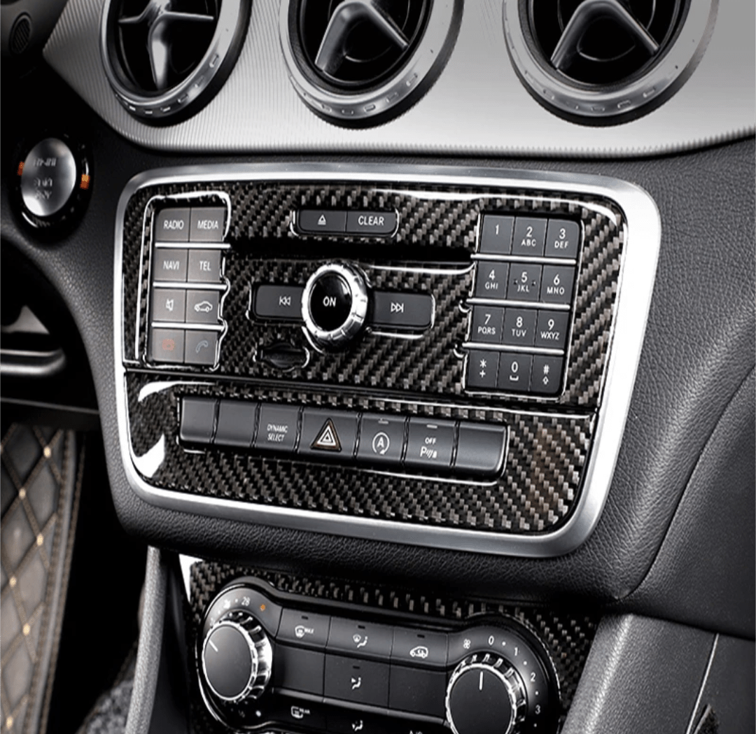 Garniture console centrale carbone pour Mercedes Classe A W176 - 2012 à 2018