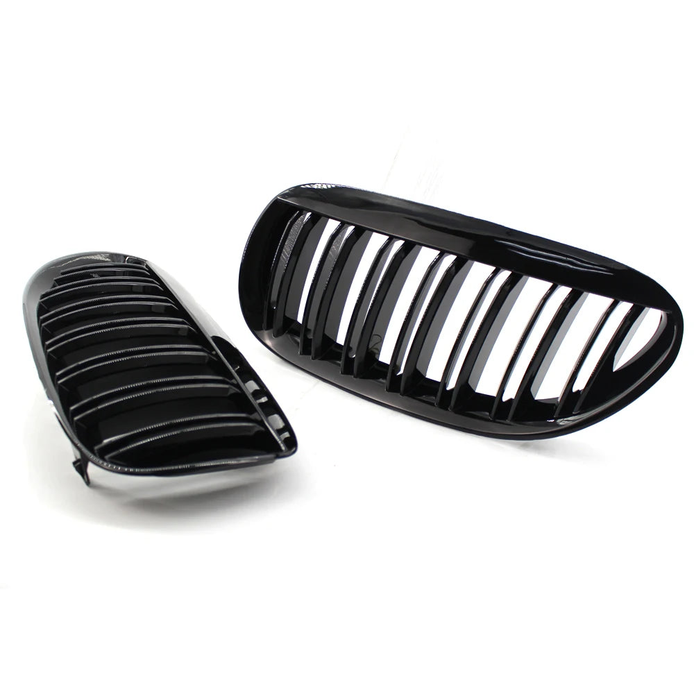 Grilles de calandre noires brillantes pour BMW Série 6 E63 E64 (2003 - 2010)