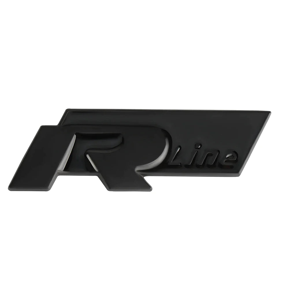 Logo R Line de calandre pour VW Polo Passat Golf Tiguan T-Roc Touareg R - Noir ou Rouge
