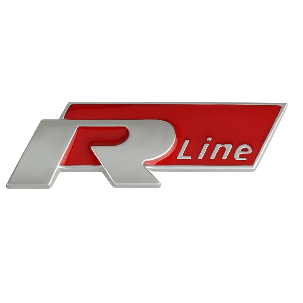 Logo R line badge de coffre pour VW Polo Passat Golf Tiguan T-Roc Touareg R-Line - Noir ou Rouge
