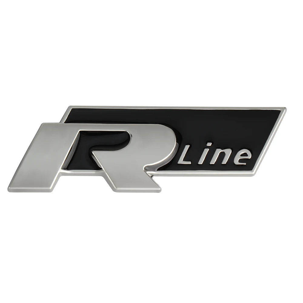 Logo R line badge de coffre pour VW Polo Passat Golf Tiguan T-Roc Touareg R-Line - Noir ou Rouge