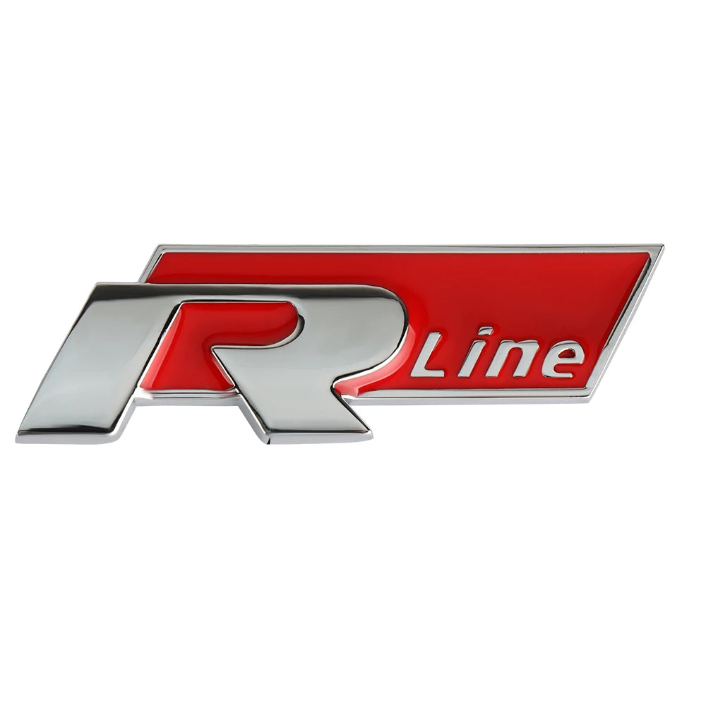 Logo R line badge de coffre pour VW Polo Passat Golf Tiguan T-Roc Touareg R-Line - Noir ou Rouge