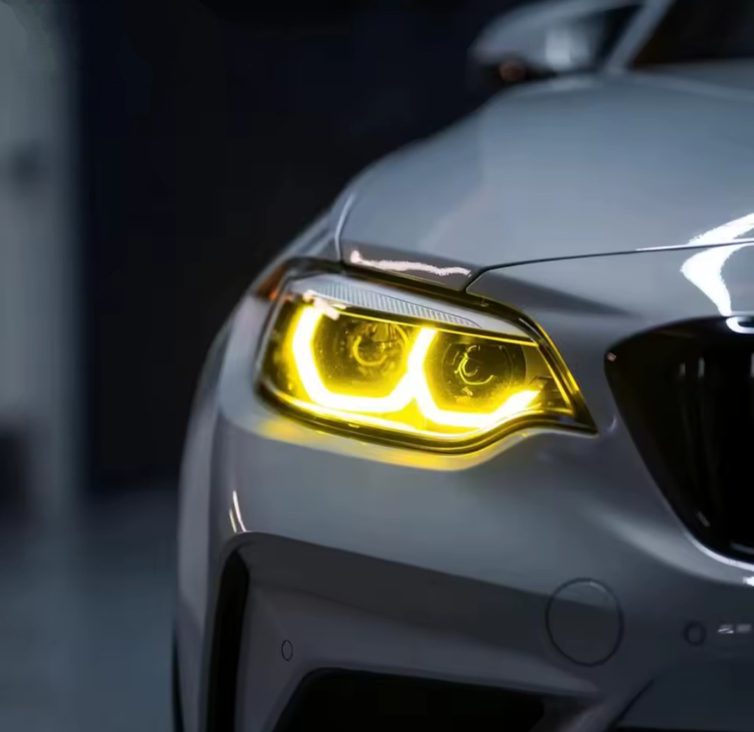 Modules LED DRL Jaunes look CSL Angel Eyes pour BMW Série 2 F22 / M2 F87 (2014 à 2021)