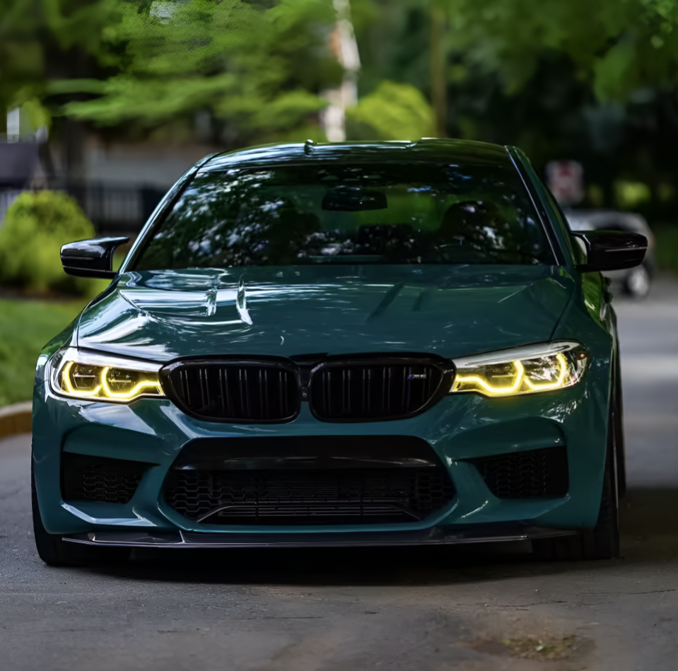 Modules LED DRL Jaunes look CSL Angel Eyes pour BMW Série 5 G30 avant restylage (2016 à 2020)