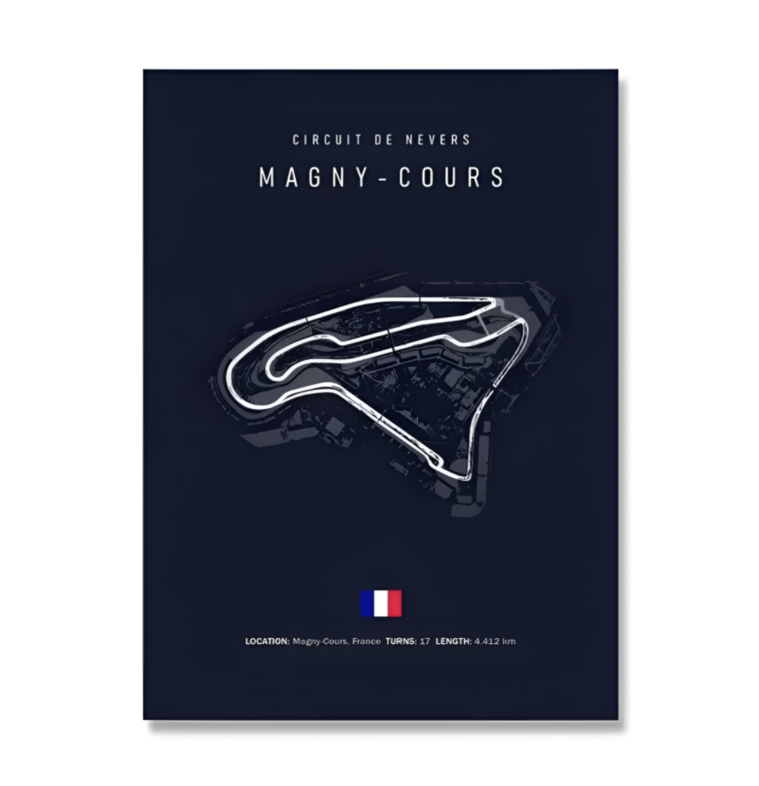 Poster de voiture circuit de Magny-Cours, France