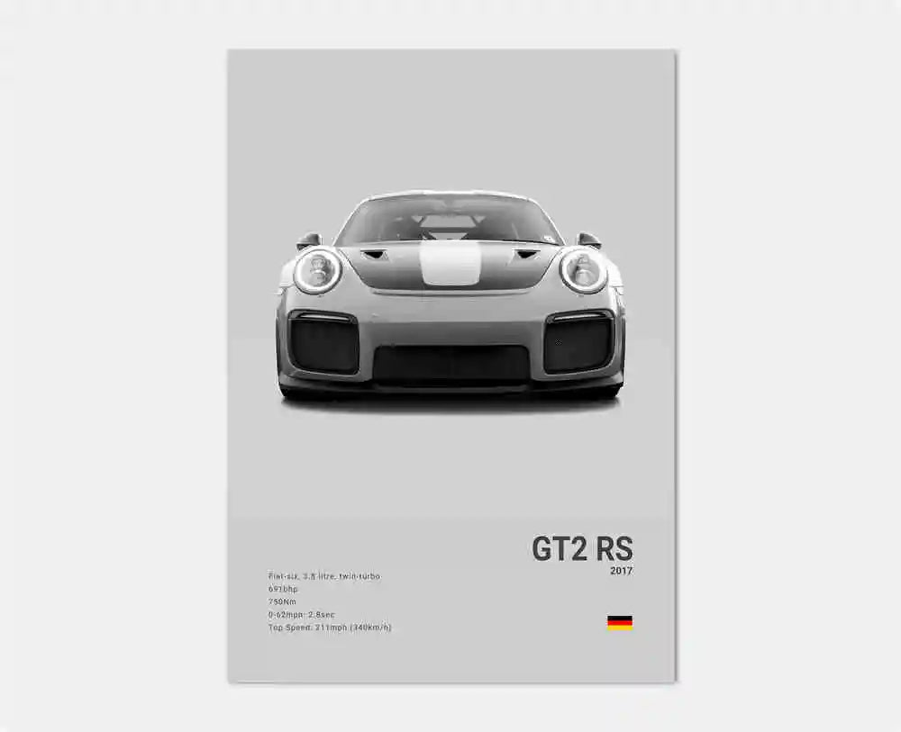 Poster voiture en toile collection Porsche 911