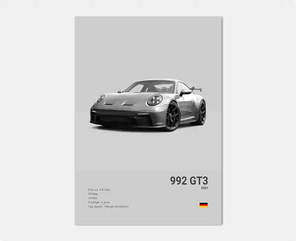 Poster voiture en toile collection Porsche 911