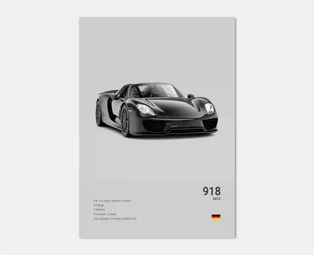 Poster voiture en toile collection Porsche 911