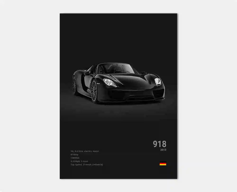 Poster voiture en toile collection Porsche 911